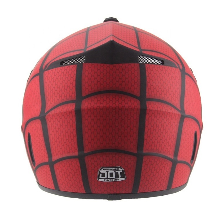 Low Price Spiderman Patterned Customized Fiber Motorcycle Helmet