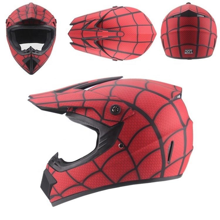 Low Price Spiderman Patterned Customized Fiber Motorcycle Helmet