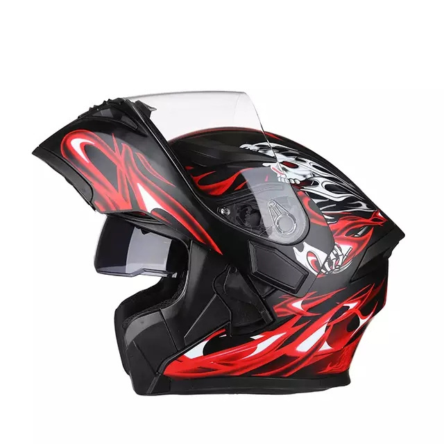 New Arrival 2020 JIEKAI flip up double lens motorcycle racing modular helmet removable and washable liner