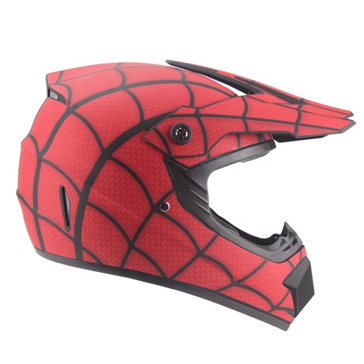 Low Price Spiderman Patterned Customized Fiber Motorcycle Helmet