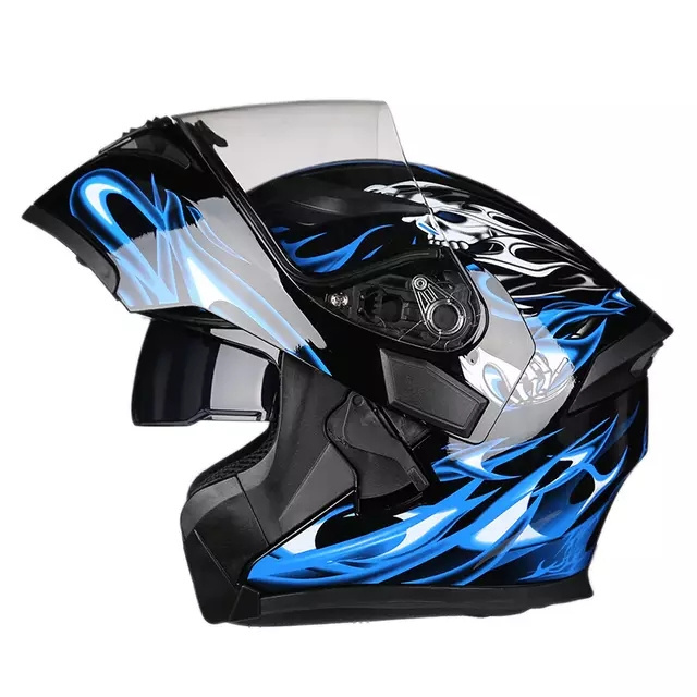 New Arrival 2020 JIEKAI flip up double lens motorcycle racing modular helmet removable and washable liner