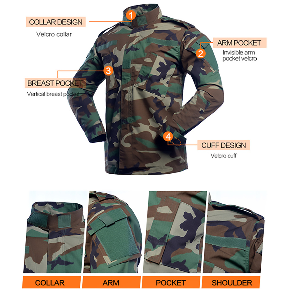 Jungle Camouflage Second Generation ACU Custom Clothing Woodland Security Guard Uniforms