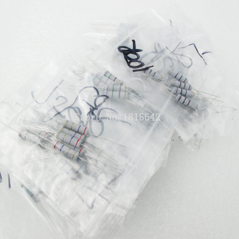 150PCS/Lot Carbon Film Resistor Kit 2W 0.1R ohm-750R ohm 30Kinds Each 5 pcs 2w 0.1ohm-750ohm Color Ring Resistance