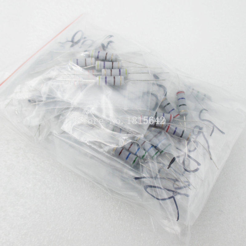 150PCS/Lot Carbon Film Resistor Kit 2W 0.1R ohm-750R ohm 30Kinds Each 5 pcs 2w 0.1ohm-750ohm Color Ring Resistance