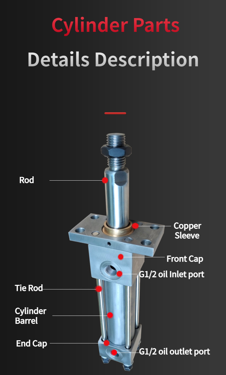 200bar 2 ton tie rod cylinders  High quality customize  professional double acting hydraulic cylinder