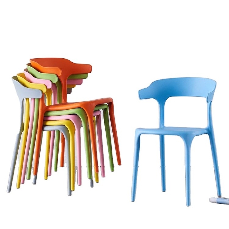 Free Sample low price nordic modern colourful monoblock stackable outdoor cafe pp plastic dining chairs for home furniture