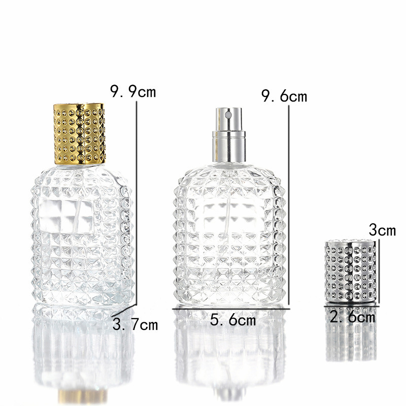 Stocks 30ml 50ml Portable Pineapple Shaped Glass Perfume Bottle Cosmetic Packaging Bottles With Aluminum Lid