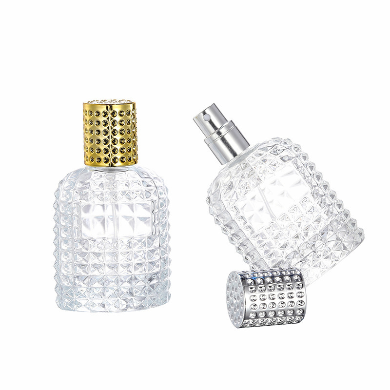 Stocks 30ml 50ml Portable Pineapple Shaped Glass Perfume Bottle Cosmetic Packaging Bottles With Aluminum Lid