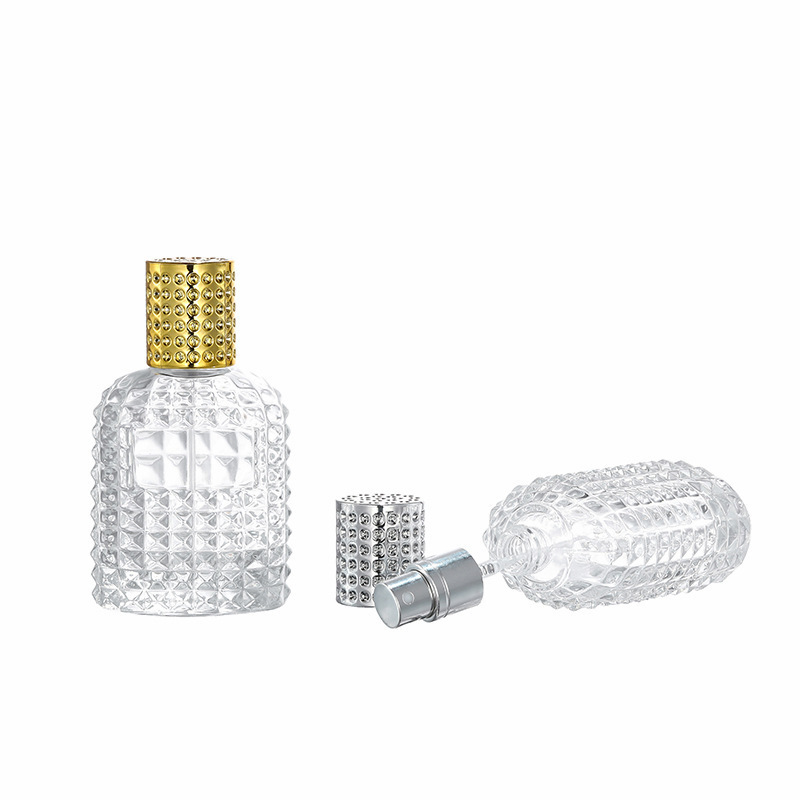 Stocks 30ml 50ml Portable Pineapple Shaped Glass Perfume Bottle Cosmetic Packaging Bottles With Aluminum Lid