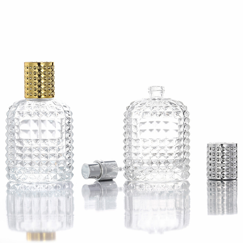 Stocks 30ml 50ml Portable Pineapple Shaped Glass Perfume Bottle Cosmetic Packaging Bottles With Aluminum Lid