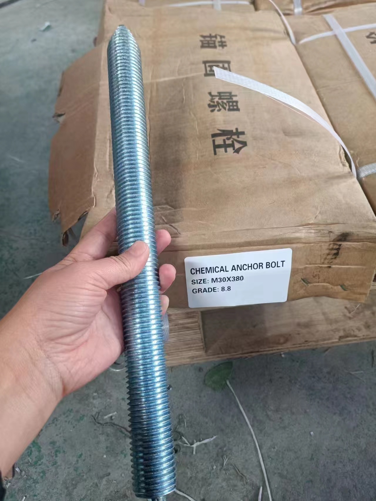 Fastener Factory Galvanized Chemical Anchor Stud Bolt Chemical Anchor Capsule Chemical Fixing Threaded Rod