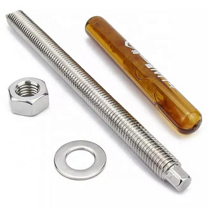 Galvanized M8 M12 M16 M20 Chemical Anchor Studs  316 stainless steel A2 Stainless Chemical Stud M12 x 160mm