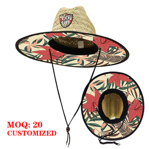 Hollow straw hat outdoor beach wide brim surfing beach protective hat summer hollow straw wide brim straw hat