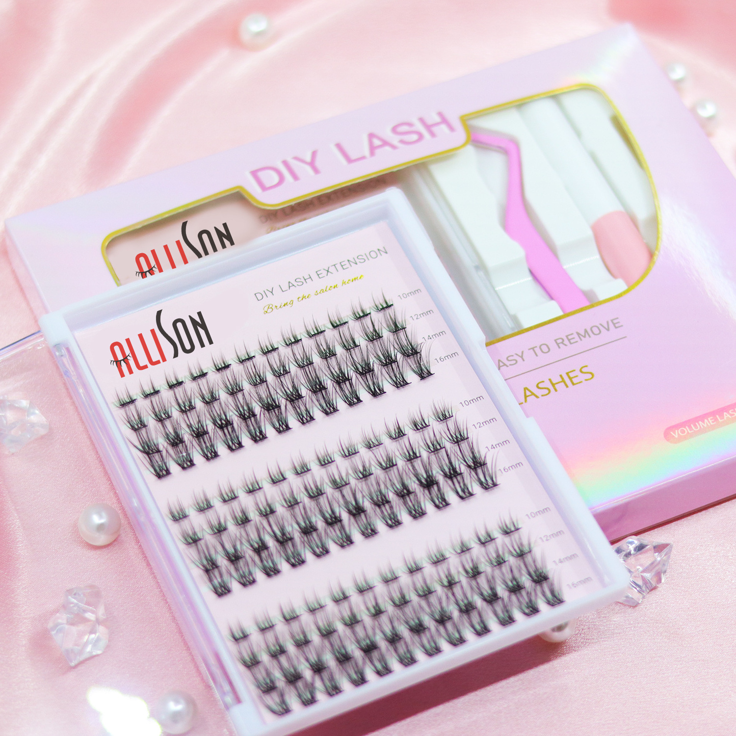 Bulk Cluster Lashes Fluffy Private Label Natural D Curl Cluster Lash Kit Korean Pbt Segments Glue And Tweezers Clusters Lashes