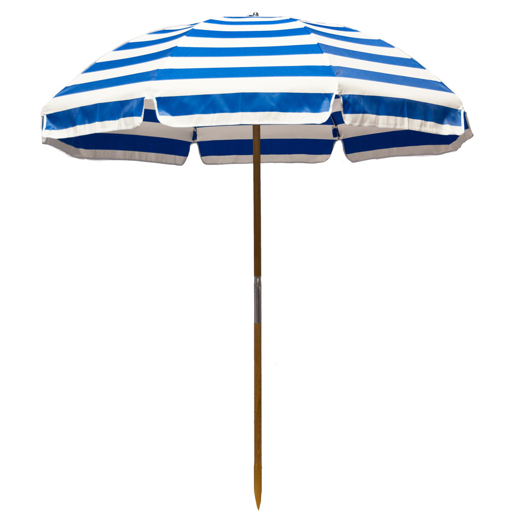 6ft Beach Patio Tilt Striped Umbrella Parasol Multi coloured Umbrella