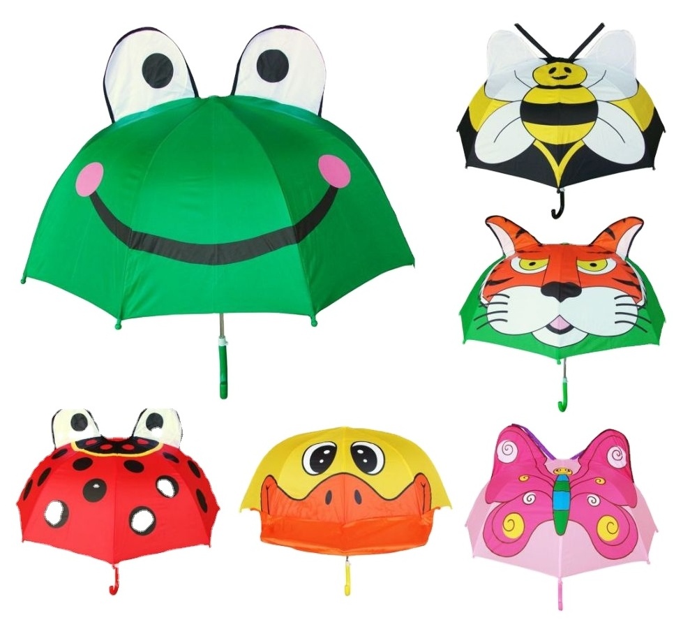 Wholesale Auto Open Kids Clear Bubble Umbrella With Fun Pop-Up Ears 3D animal rella Children Creative 3D Model Ear Kids Umbrella