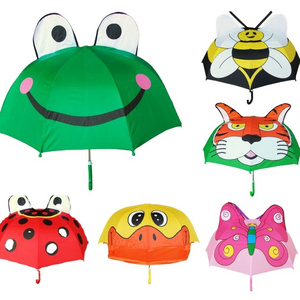 Wholesale Auto Open Kids Clear Bubble Umbrella With Fun Pop-Up Ears 3D animal rella Children Creative 3D Model Ear Kids Umbrella