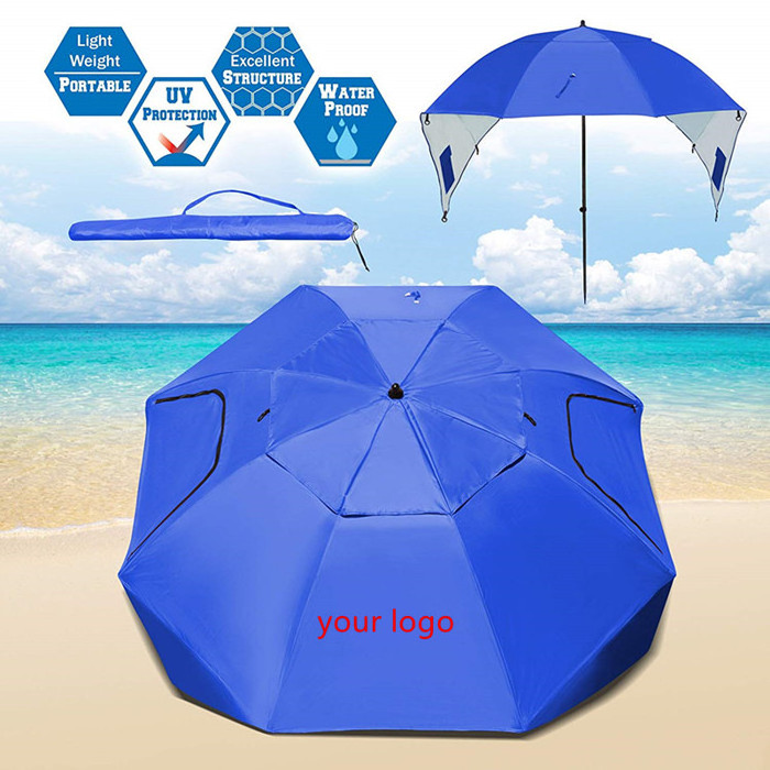 SPF 50+ Sun and Rain Canopy Umbrella Beach Sports Events Sunshade Outdoor Sun Protection Beach Umbrella