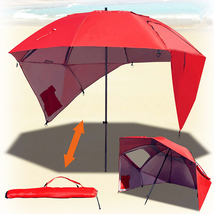 SPF 50+ Sun and Rain Canopy Umbrella Beach Sports Events Sunshade Outdoor Sun Protection Beach Umbrella