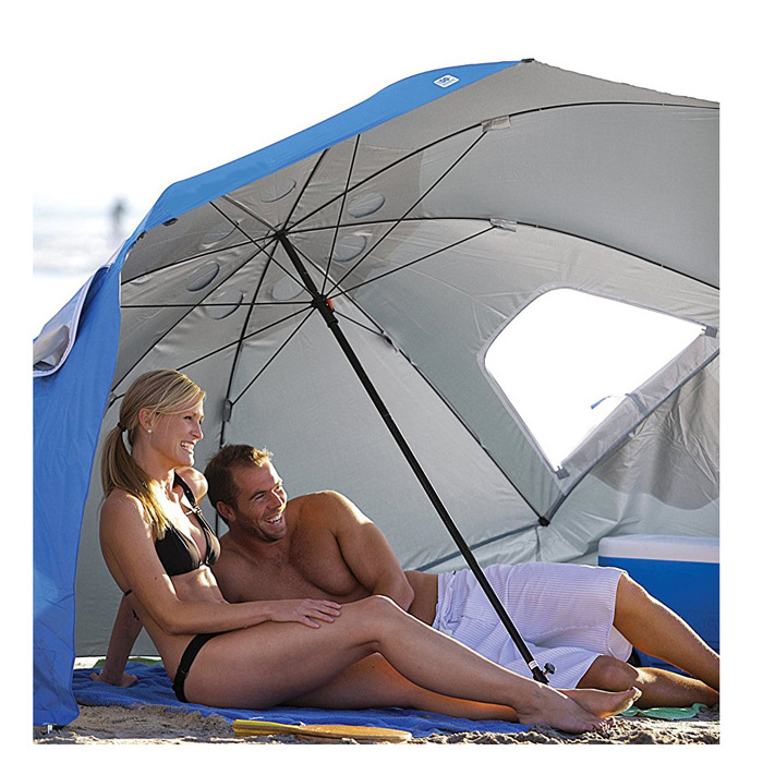 SPF 50+ Sun and Rain Canopy Umbrella Beach Sports Events Sunshade Outdoor Sun Protection Beach Umbrella