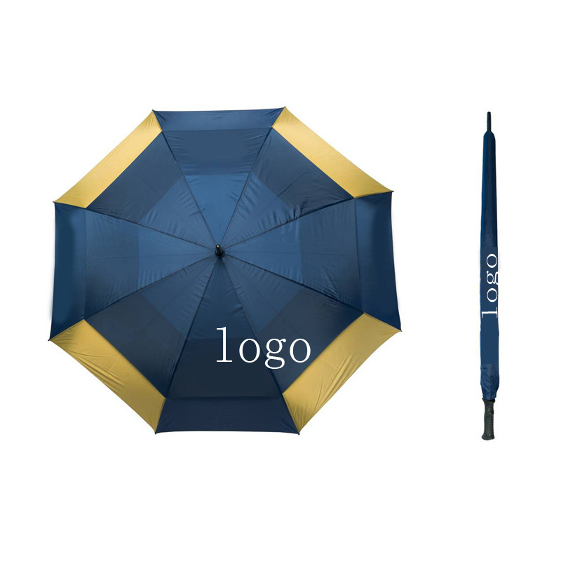 Fantastic air vented full body umbrella golf printing straight umbrella with shoulder strap for sale