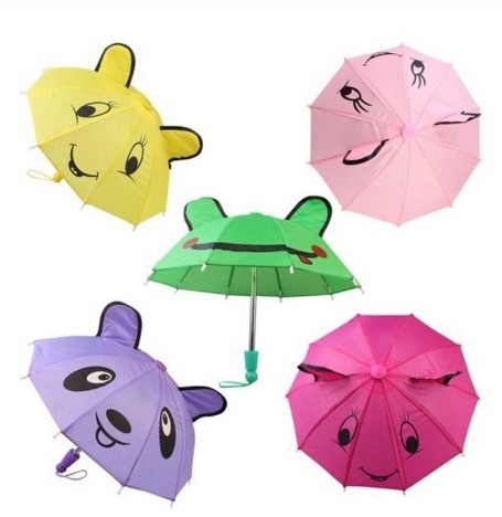 Wholesale Mini Umbrella For American Girl Doll Toy Accessory 18Inch Umbrella Cute Smile Pattern Multi-color Doll Umbrella