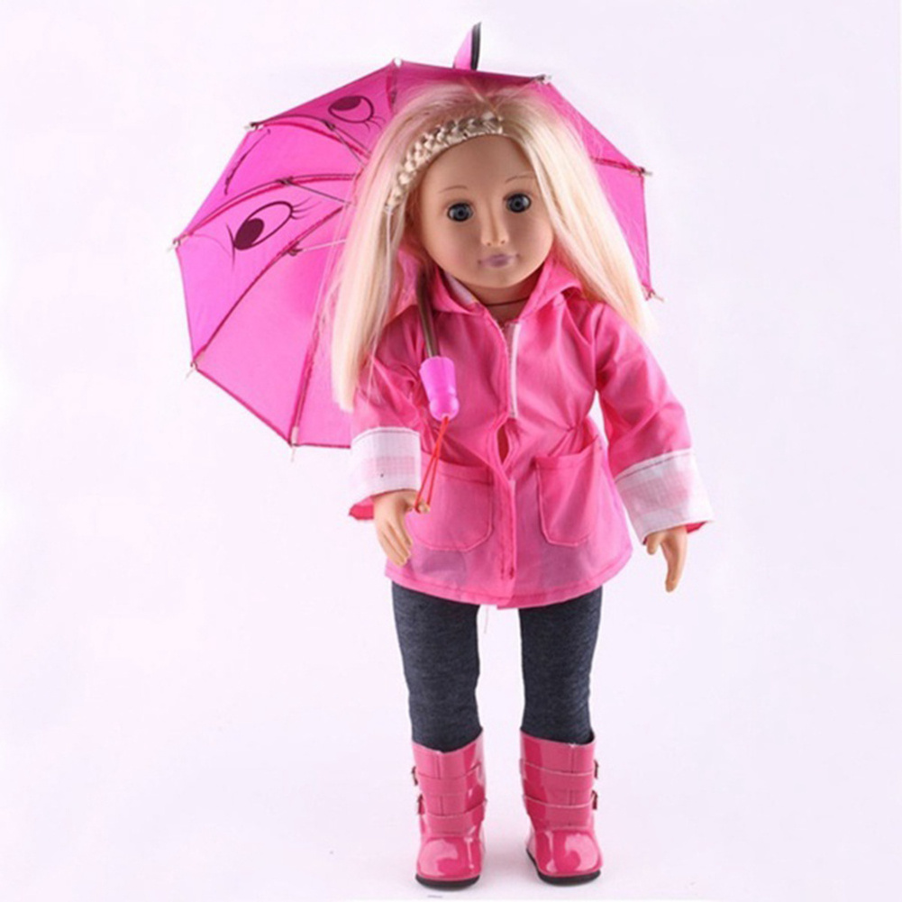 Wholesale Mini Umbrella For American Girl Doll Toy Accessory 18Inch Umbrella Cute Smile Pattern Multi-color Doll Umbrella