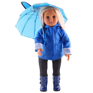 Wholesale Mini Umbrella For American Girl Doll Toy Accessory 18Inch Umbrella Cute Smile Pattern Multi-color Doll Umbrella