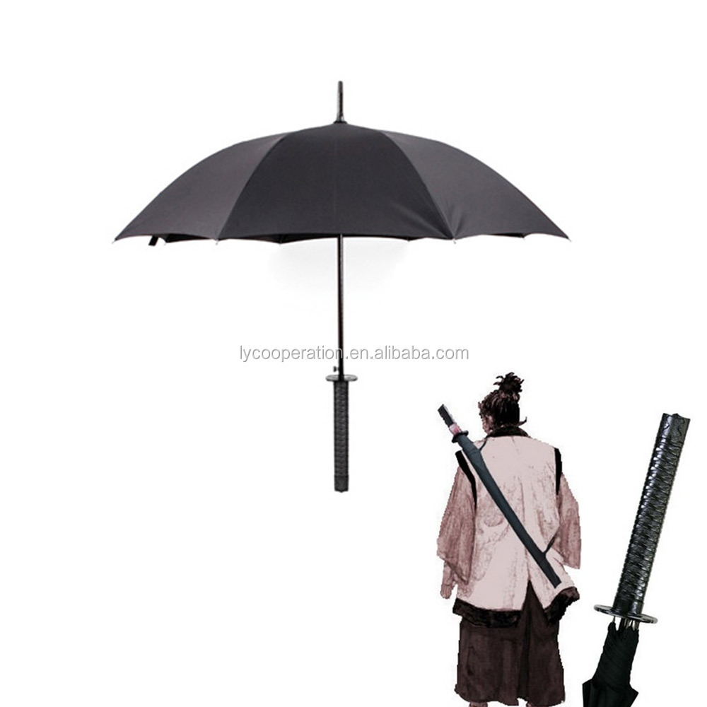 Katana Japan sword Rain Umbrella with Shoulder Strap