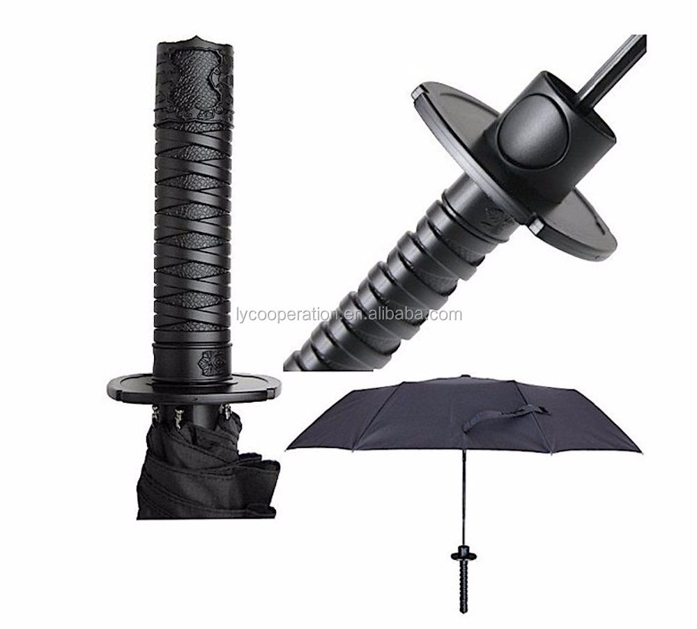 Katana Japan sword Rain Umbrella with Shoulder Strap