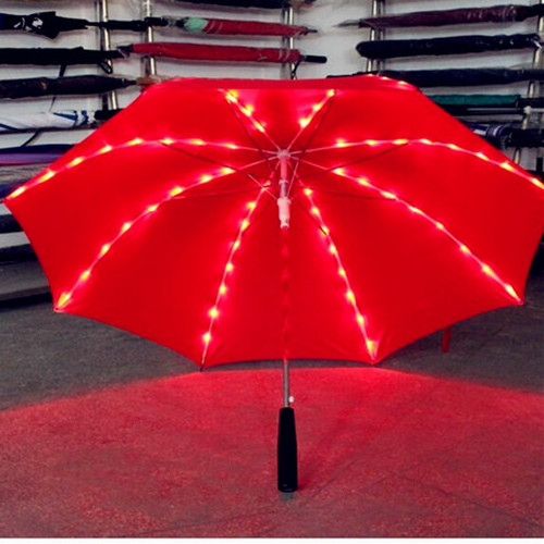 LED Lightsaber Umbrella - Laser Lighted Golf Umbrellas with 7 Color Changing On the Shaft / Built in Torch at Bottom