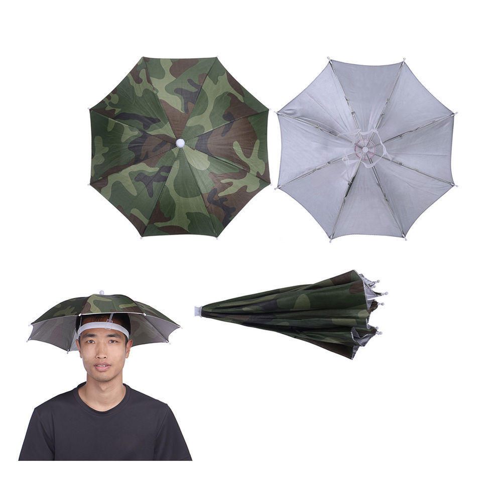 Fishing Hat Headwear Umbrella for Fishing Hiking Beach Camping Cap Head Hats Outdoor Sports Rain Gear Umbrellas