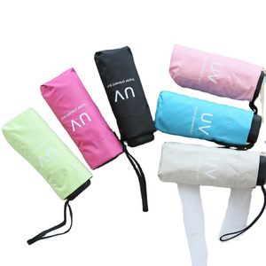 Summer Sun Protection Super Mini Japanese Pocket 5 Fold Umbrella UV Protection Sunny and Rainy