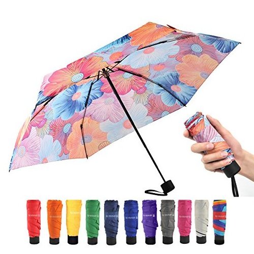 Summer Sun Protection Super Mini Japanese Pocket 5 Fold Umbrella UV Protection Sunny and Rainy