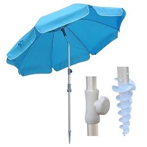 7' Portable Beach Umbrella with Sand Anchor and Tilt Pole with Adjustable Height