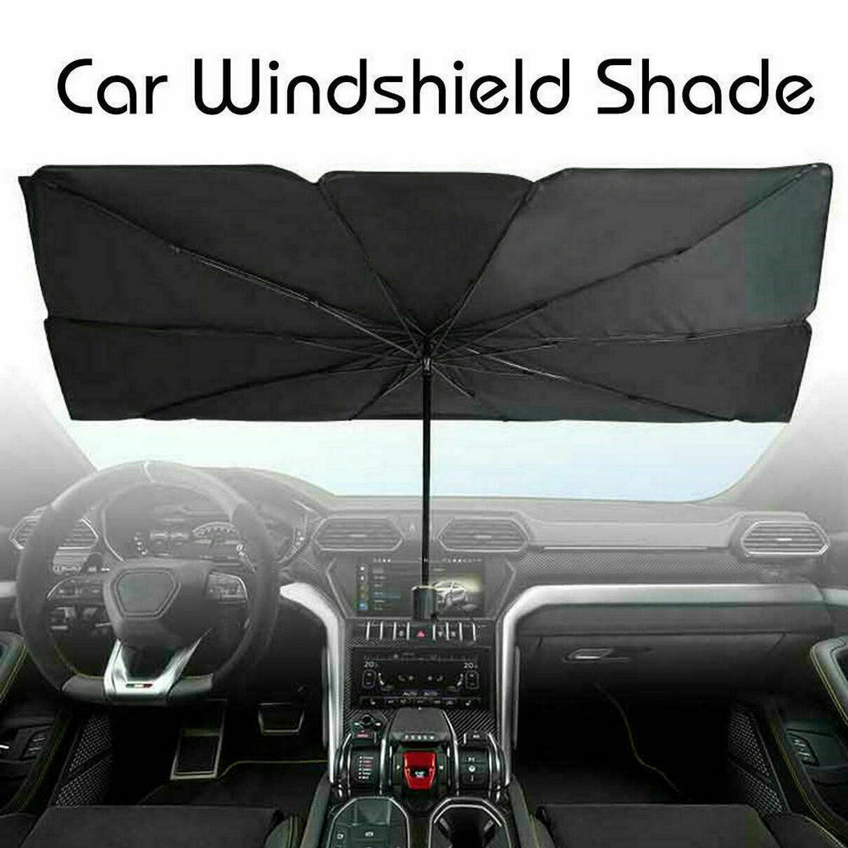 Windshield Sun Shade Foldable Car Front Window Sunshade for Most Sports Cars SUV Truck- Best Heat Shield Reflector Cover