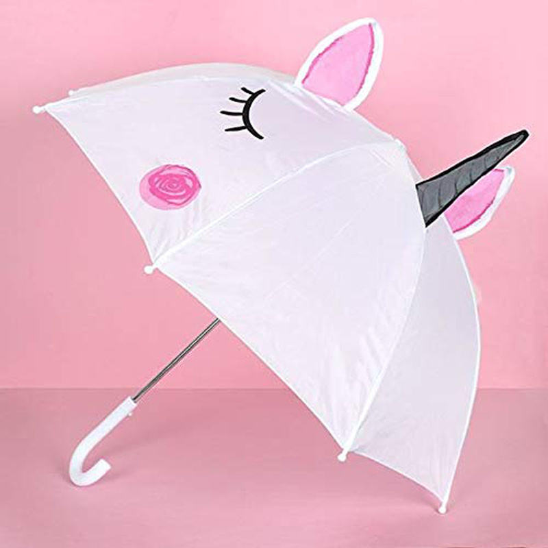 OEM High quality kids unicorn umbrella customizable straight print rain umbrellas