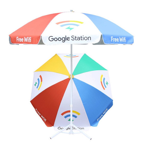 advertising & promotional sublimation printed adjust height beach umbrella