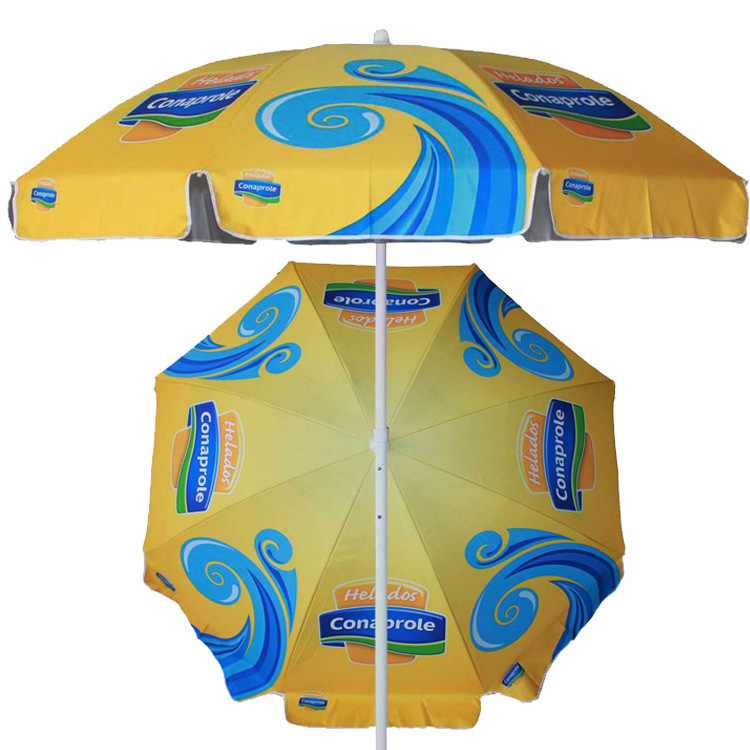 advertising & promotional sublimation printed adjust height beach umbrella