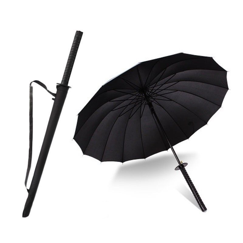 Samurai Katana Umbrella Samurai Sword Handle Umbrella Japan with Logo Printing Minimalist Plastic Giveaways Artificial TT Manual