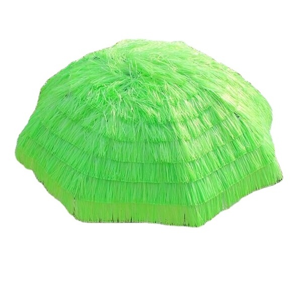 Manual Control Simulation Nature Leaves or Grass Color Tiki Thatch Roofing Beach Umbrella for Outdoor Garden Use or Travel