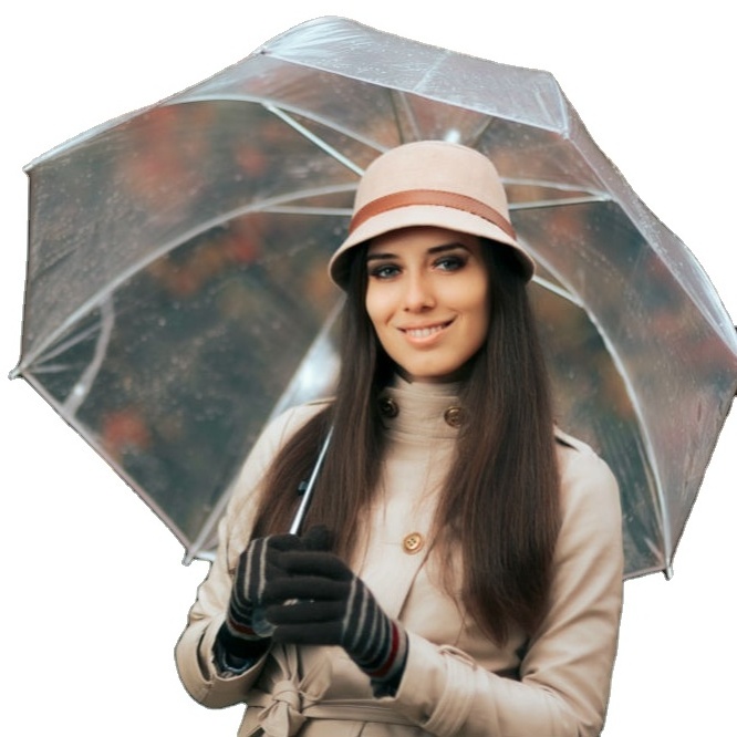 Clear transparent BUBBLE Umbrellas: Staying Stylish Under the Rain and Sun