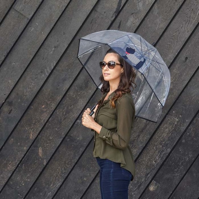 Large Clear Dome See Through Umbrella Transparent Walking Brolly Wedding