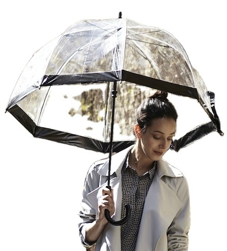 Large Clear Dome See Through Umbrella Transparent Walking Brolly Wedding