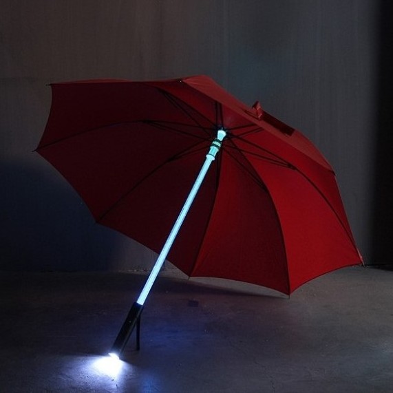 LED Lighted Umbrella 7 Colors Changing on Shaft Flash Light Golf Umbrellas for Night Walking Protection