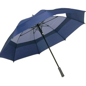 golf umbrella double canopy air vent automatic open golf straight umbrella with shoulder strap logo