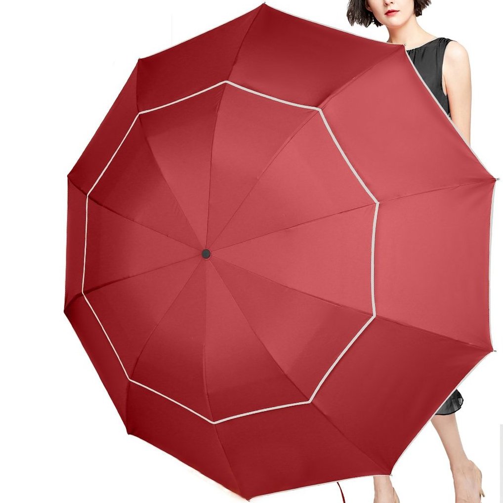 golf umbrella double canopy air vent automatic open golf straight umbrella with shoulder strap logo