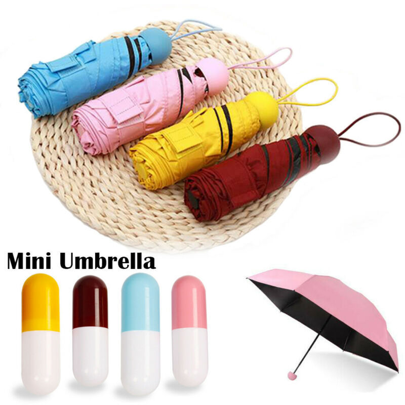 Ovida five folding compact umbrella 5 fold lightweight portable small sun umbrella cell phone mini pocket umbrella