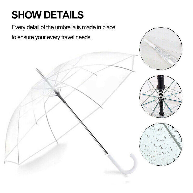 Small Fresh Long Handle Color Straight Rod Transparent Umbrella Automatic Customized Logo Umbrella