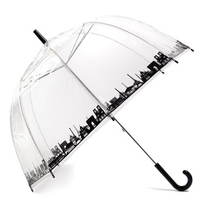 Small Fresh Long Handle Color Straight Rod Transparent Umbrella Automatic Customized Logo Umbrella